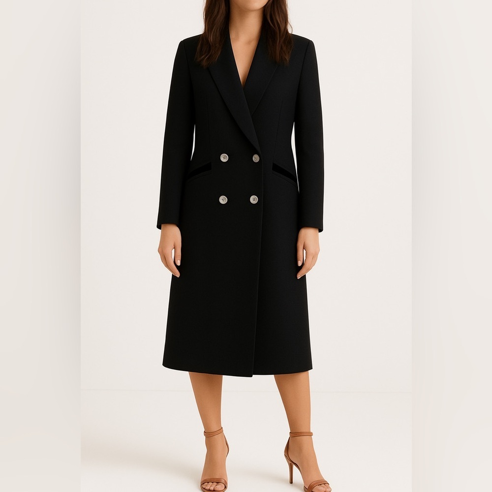 Wool coat black vintage made in USA size medium